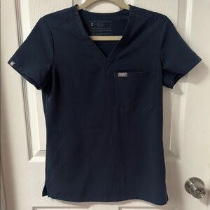 Figs Navy Blue Scrub Top